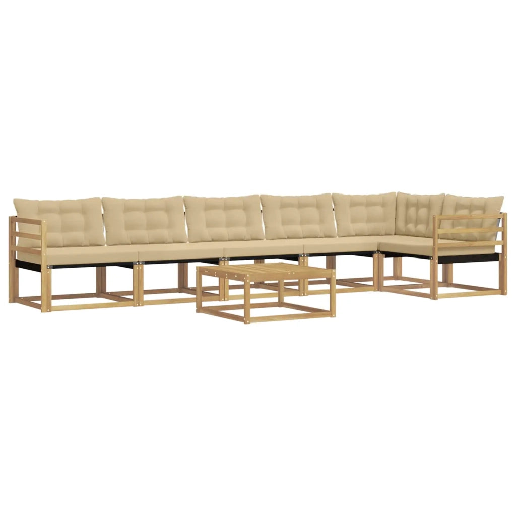Set di divani da esterno 7 pcs Bianco e Beige 79 x 79 x 37 cm 3388747