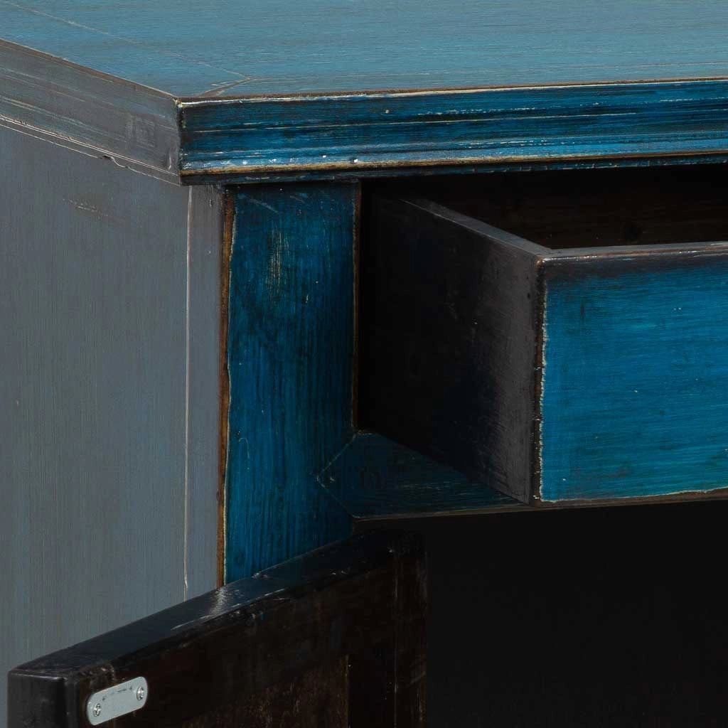 Mobile da ingresso in legno blu 88x40x87h cm