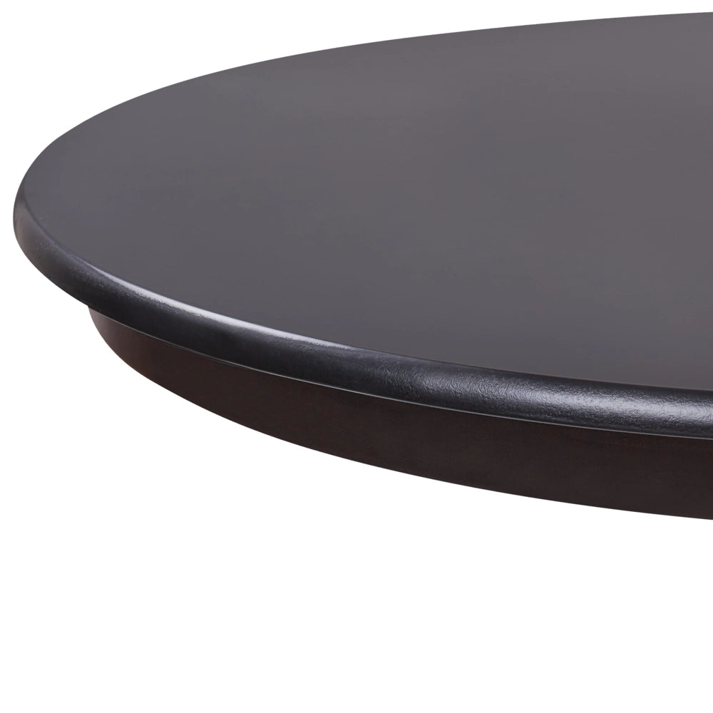 Tavolo da pranzo rotondo in legno retrò con piedistallo 120 cm nero stile retrò vintage