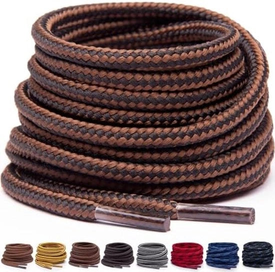 Serraturetto Rotondo - Extra Resistente e Duraturo per Stivali, Scarpe da Lavoro e Trekking (Nero, 91 cm)