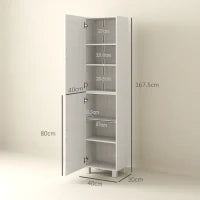 Colonna Bagno Moderna con 2 Armadietti e Ripiani Regolabili, 40x30x167.5 cm, Bianco