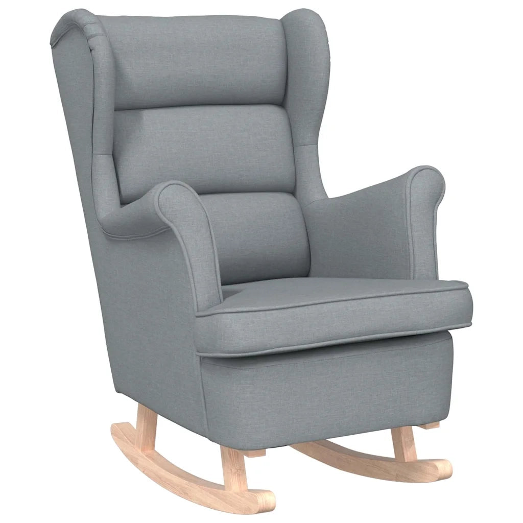 Sedia a Dondolo Grigio Chiaro 74x90x102 cm in Tessuto 4016919