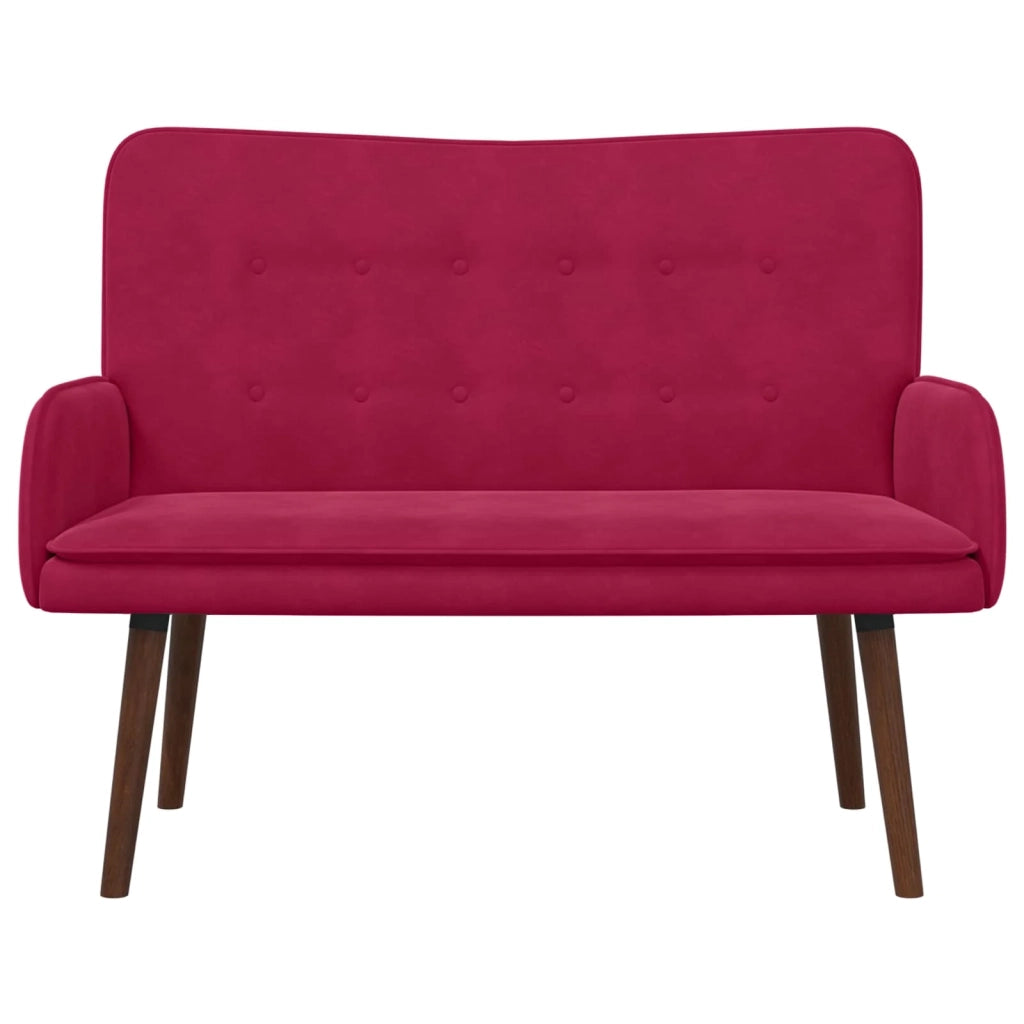 Sofa a Due Posti Rosso vino 115 x 61 x 87 cm Velluto