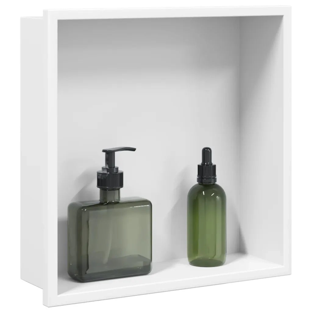 Nicchia per Doccia Bianco Opaco 32x32x9cm in Acciaio Inox CFW3690846