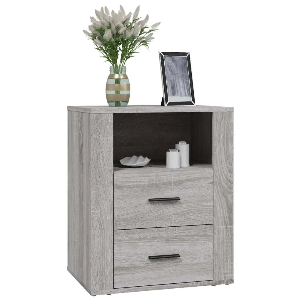 Comodino Grigio Sonoma 50x36x60 cm in Legno Multistrato cod mxl 31259