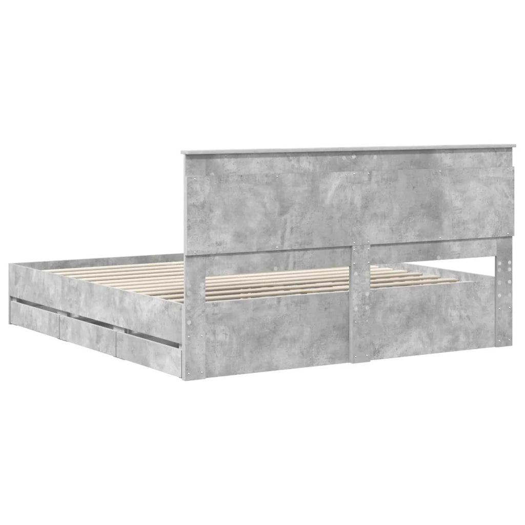 Struttura del letto con cassetto Grigio cemento 180 x 200 cm 3410159
