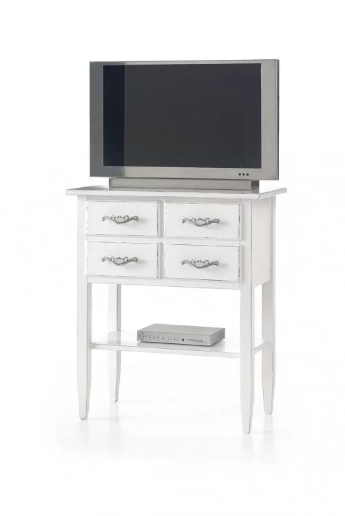 Porta tv 4 cassetti 1 ripiano legno grezzo 68x39x80 (972) - Mobili 2G