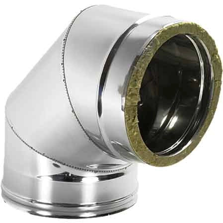 GOMITO DOPPIA PARETE A 90  °  EE ? 100/150 mm