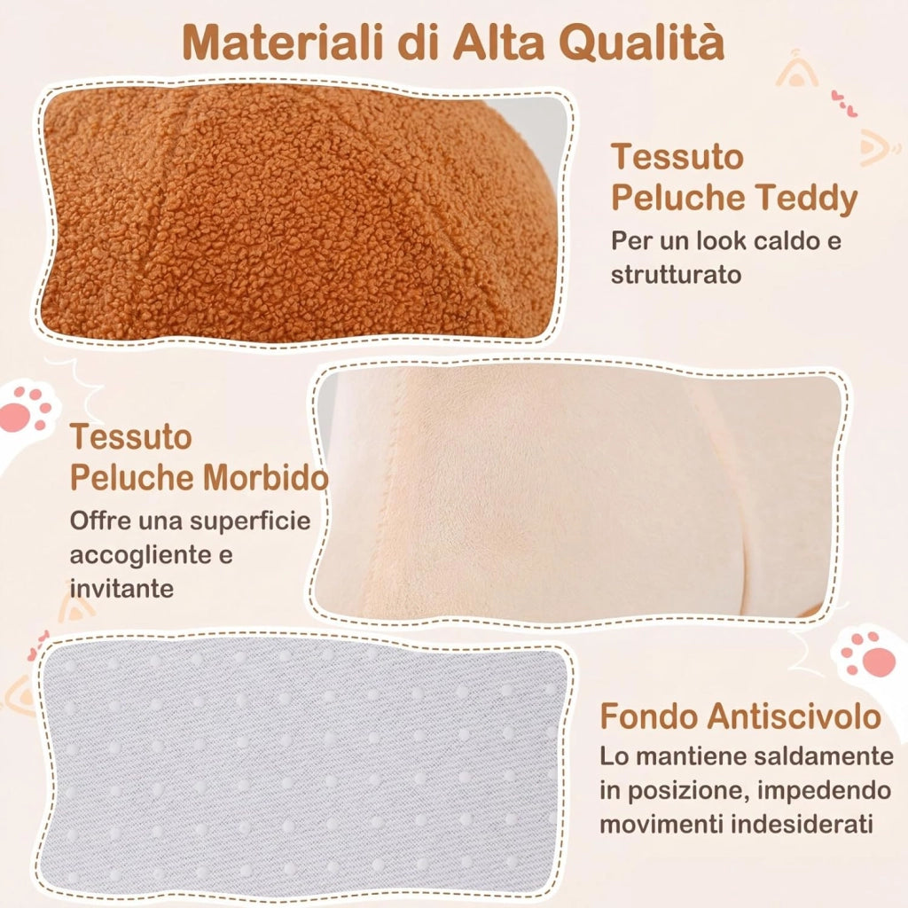 Cuccia per Gatti da Interno, Cuccia a Forma di Chiocciola per Gattini con Cuscino Rimovibile e Lavabile, Peluche Morbido e Fondo Antiscivolo, Letto Chiuso per Cani Piccoli e Gatti