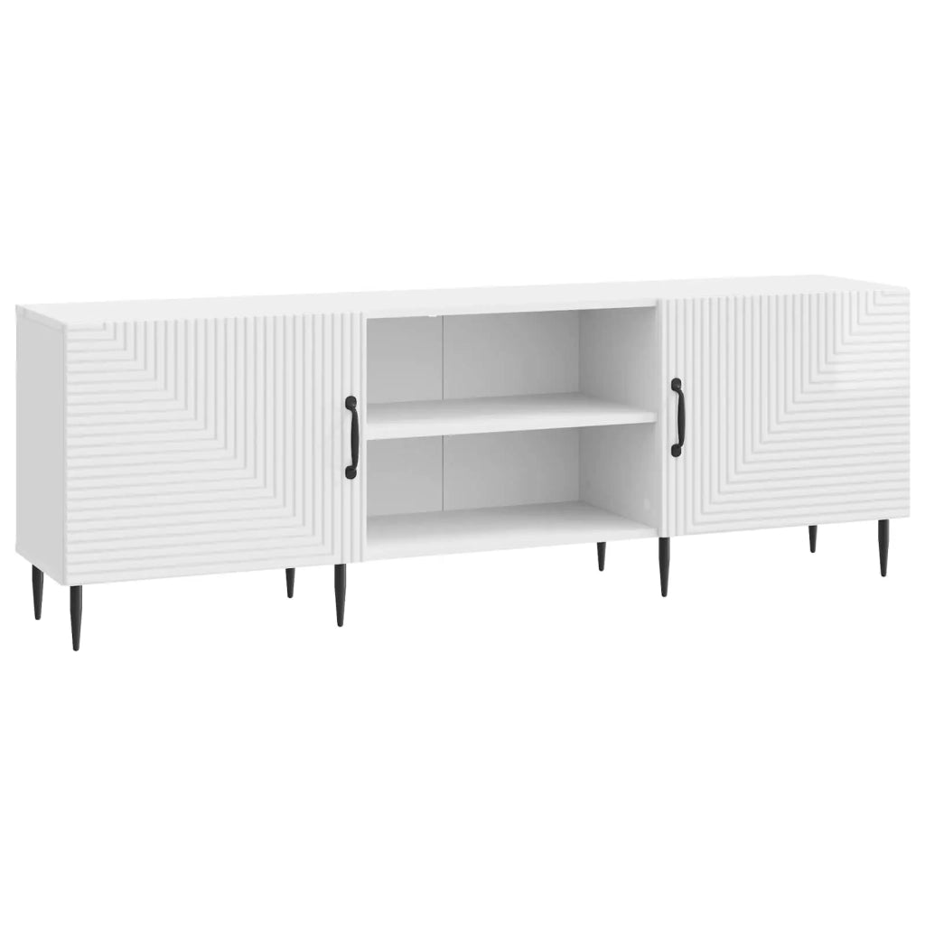 Mobile TV Bianco Lucido 150 x 31 x 50 cm Legno ingegnerizzato 894919