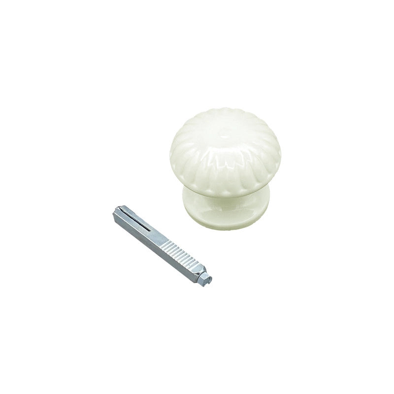 Maniglia su rosetta tonda SAGUATTI  811/60KQ in alluminio bianco lucido