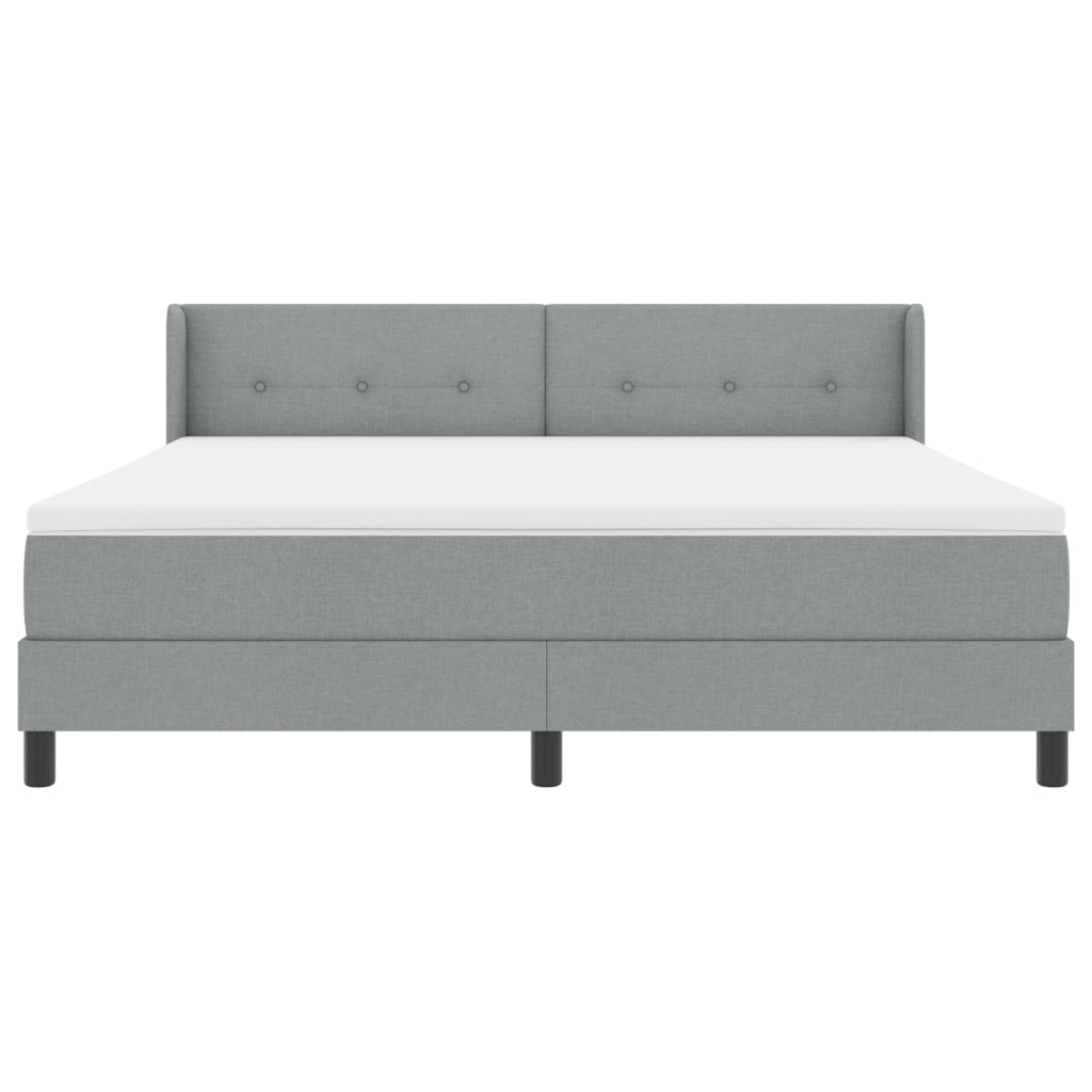 Letto Box Spring  con Materasso Grigio Chiaro 180x200 cm Tessuto