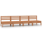 Divani Centrali da Giardino 4 pz Marrone Miele Massello di Pino cod mxl 39553