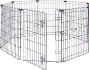 Recinzione Opportuna per Cani e Animali domestici in Nero - Ottagonale - Quadrata e Rettilinea - 76,2 cm di Altezza con Porta