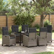 Set da Pranzo per Giardino con cuscino 7 pcs Grigio polyrattan 3380390