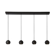 Lampadario Contemporaneo Eindhoven Acciaio Nero 4 Luci Gu10