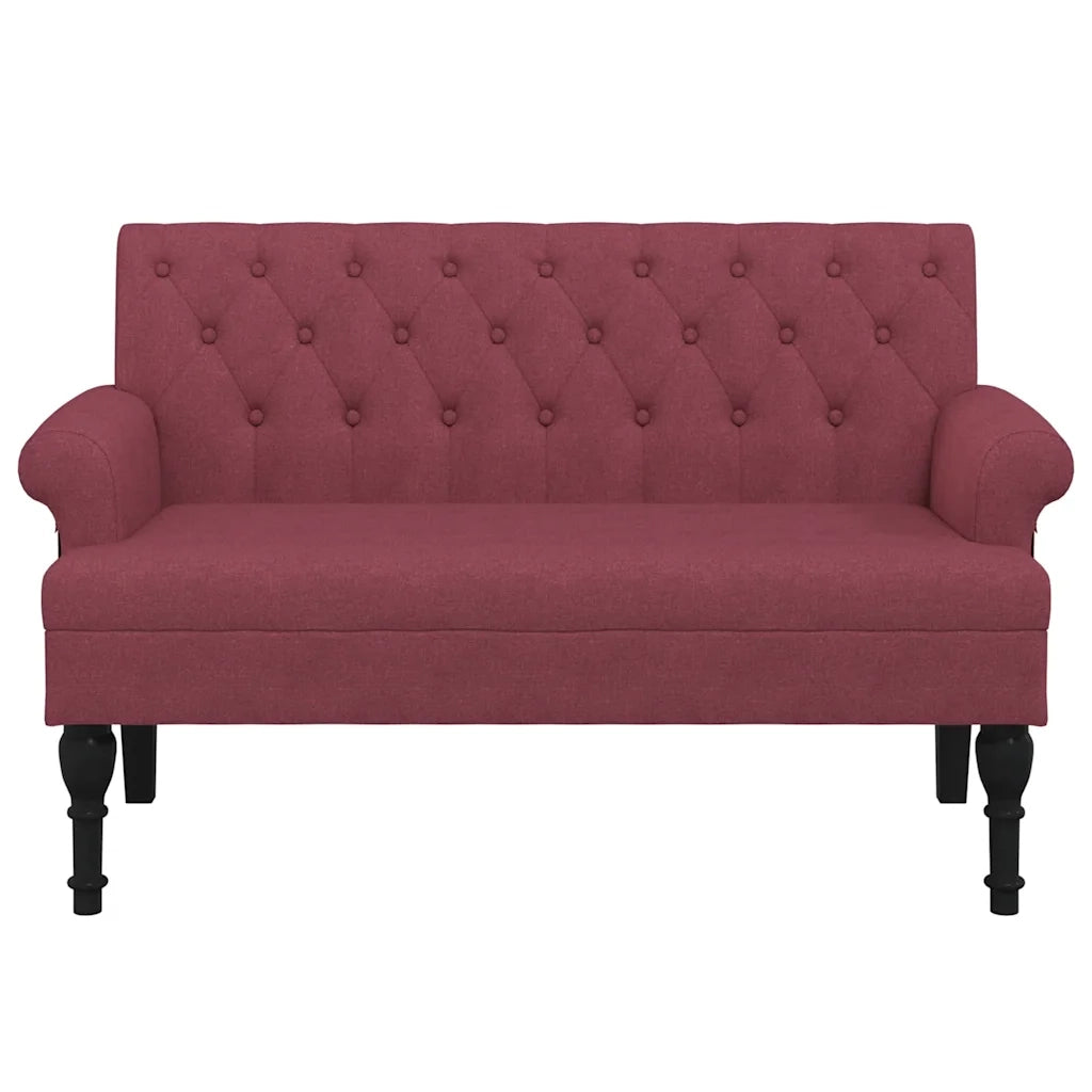 Panca con Schienale Rosso Vino 120x62x75,5 cm in Tessuto CFW7739914