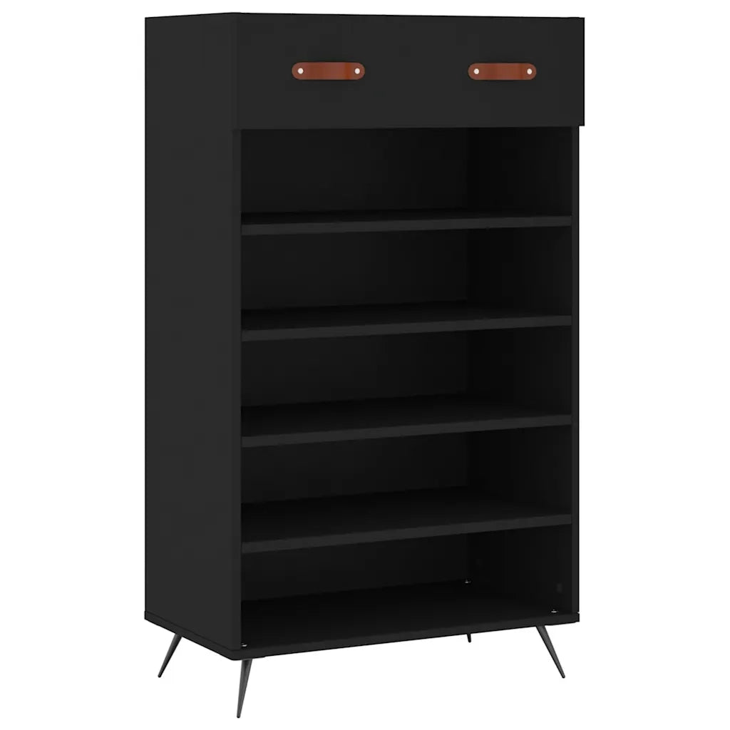Scarpiera | Mobile per scarpe Nera 60x35x105 cm in Legno Multistrato