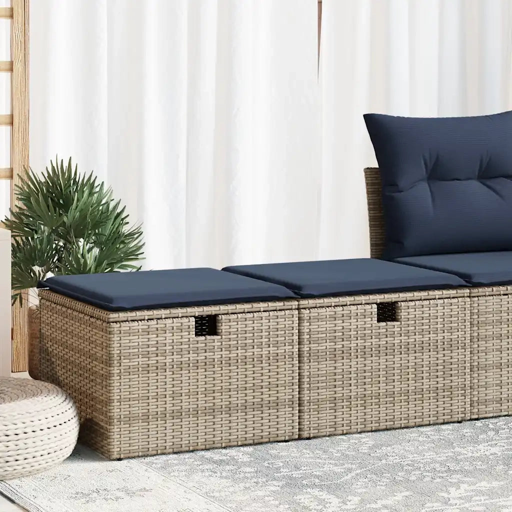 Set Divano Giardino 2 pz con Cuscini Grigio Polyrattan Acacia 3328674