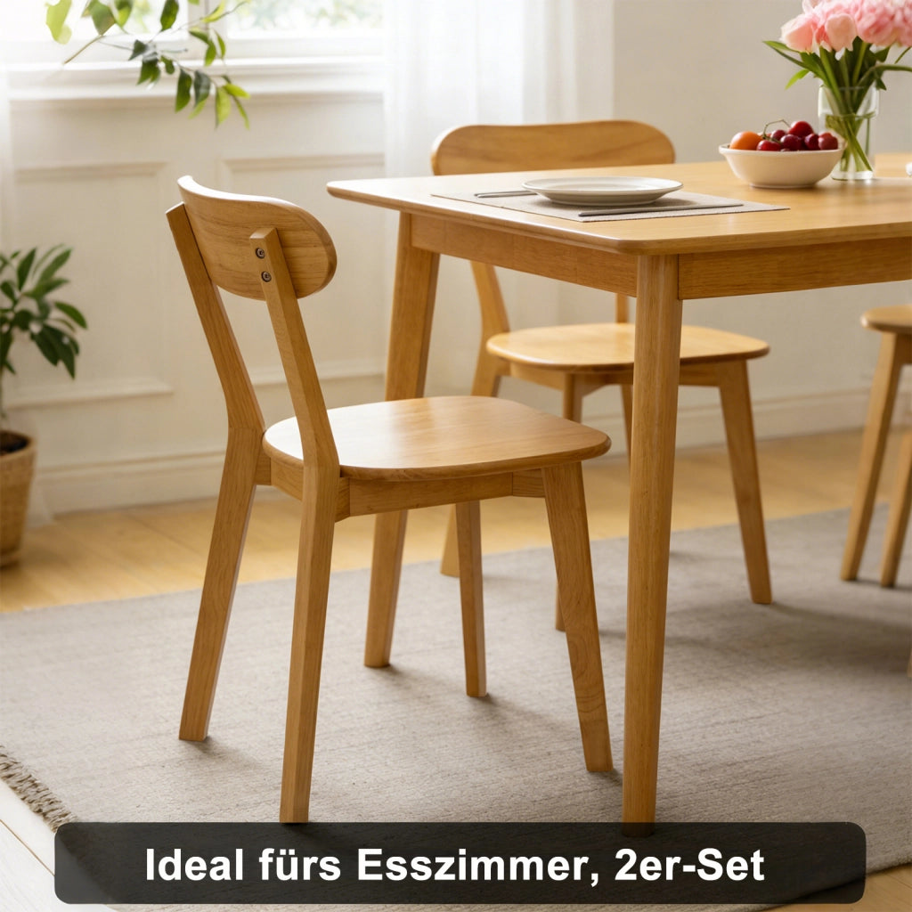 SEDIA da pranzo Set da 2 pezzi in legno massello colore legno