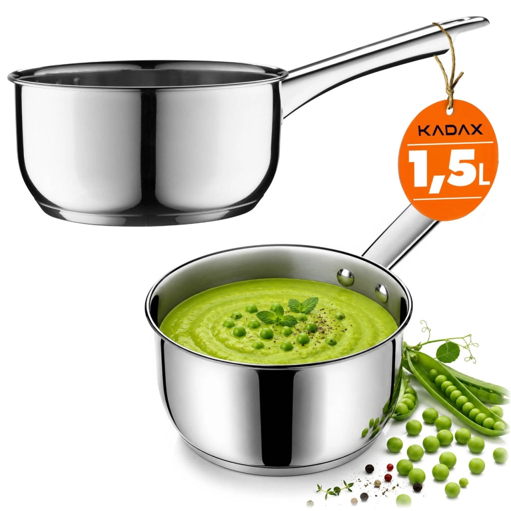 Pentola in acciaio inox KADAX da 1,5 L per piani cottura a induzione e gas, diametro 16 cm.