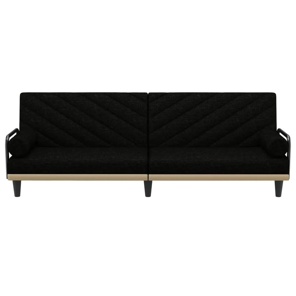 Divano letto con braccioli 205 x 89 x 70 cm in tessuto nero 02_0021017