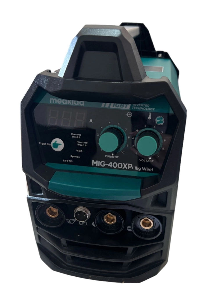 Saldatrice a filo continuo NO GAS 400A MIG-MMA elettrodo + bobina  MD-76005