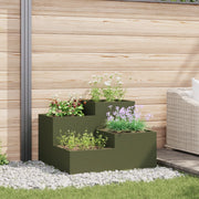 Vaso da Giardino 100x100x60 cm Verde Oliva Acciaio