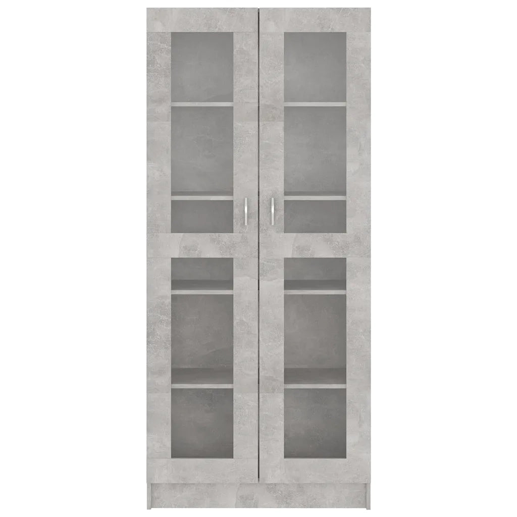Armadietto Vetrina Grigio Cemento 82,5x30,5x185,5cm Multistrato CFW7592182