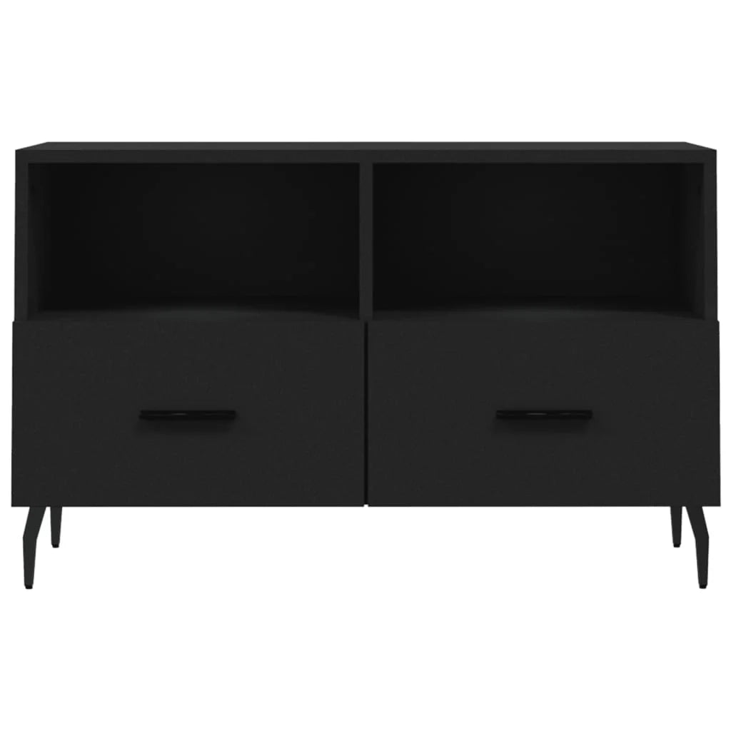 Mobile TV multimediale mensola TV credenza TV sala da pranzo soggiorno camera da letto 80 x 36 x 50 cm legno ingegnerizzato nero 02_0026312