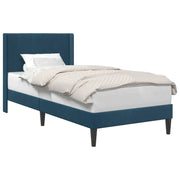 Letto singolo | Letto per adulti | Struttura del letto con testiera Blu 80 x 200 cm Velluto