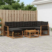 Set di divani da esterno 7 pz Naturale e Nero 3382080