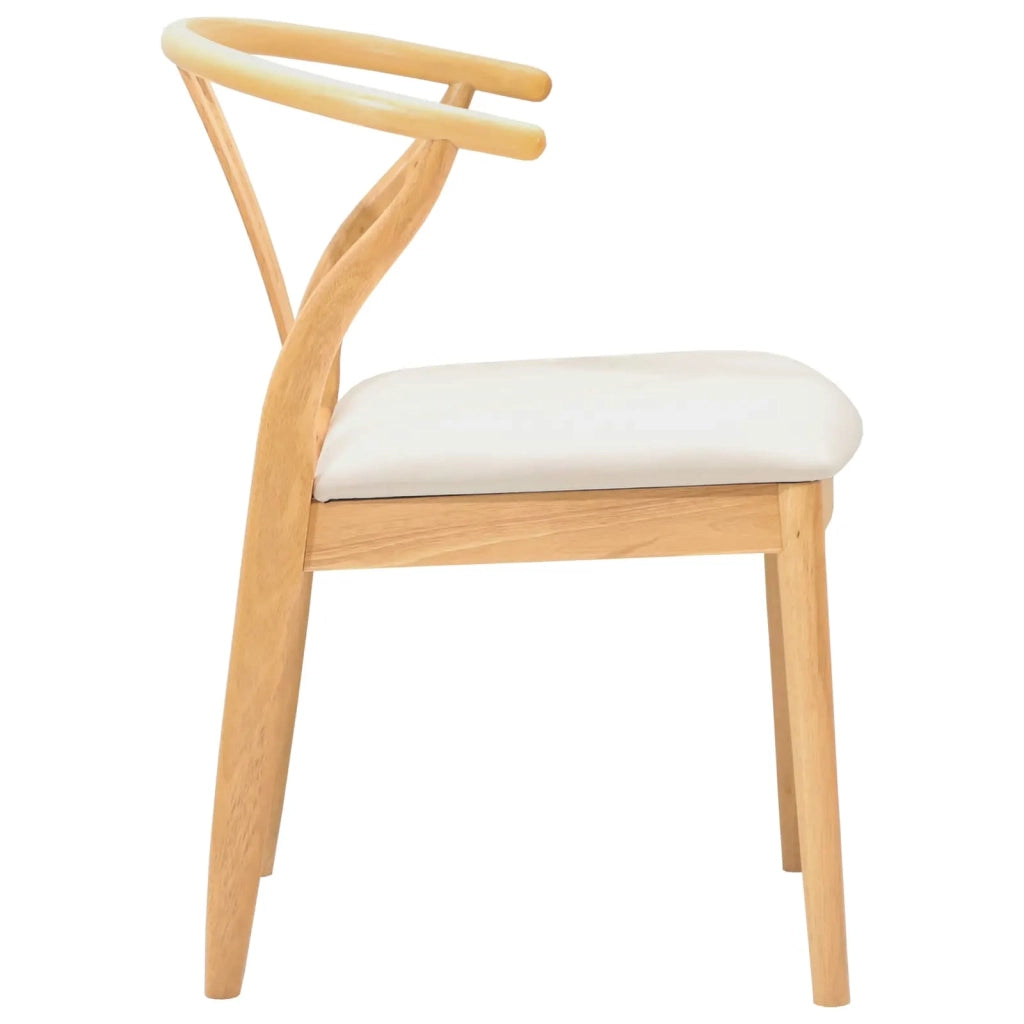 Sedia da pranzo 2 pcs Naturale e chiaro Legno di gomma solido
