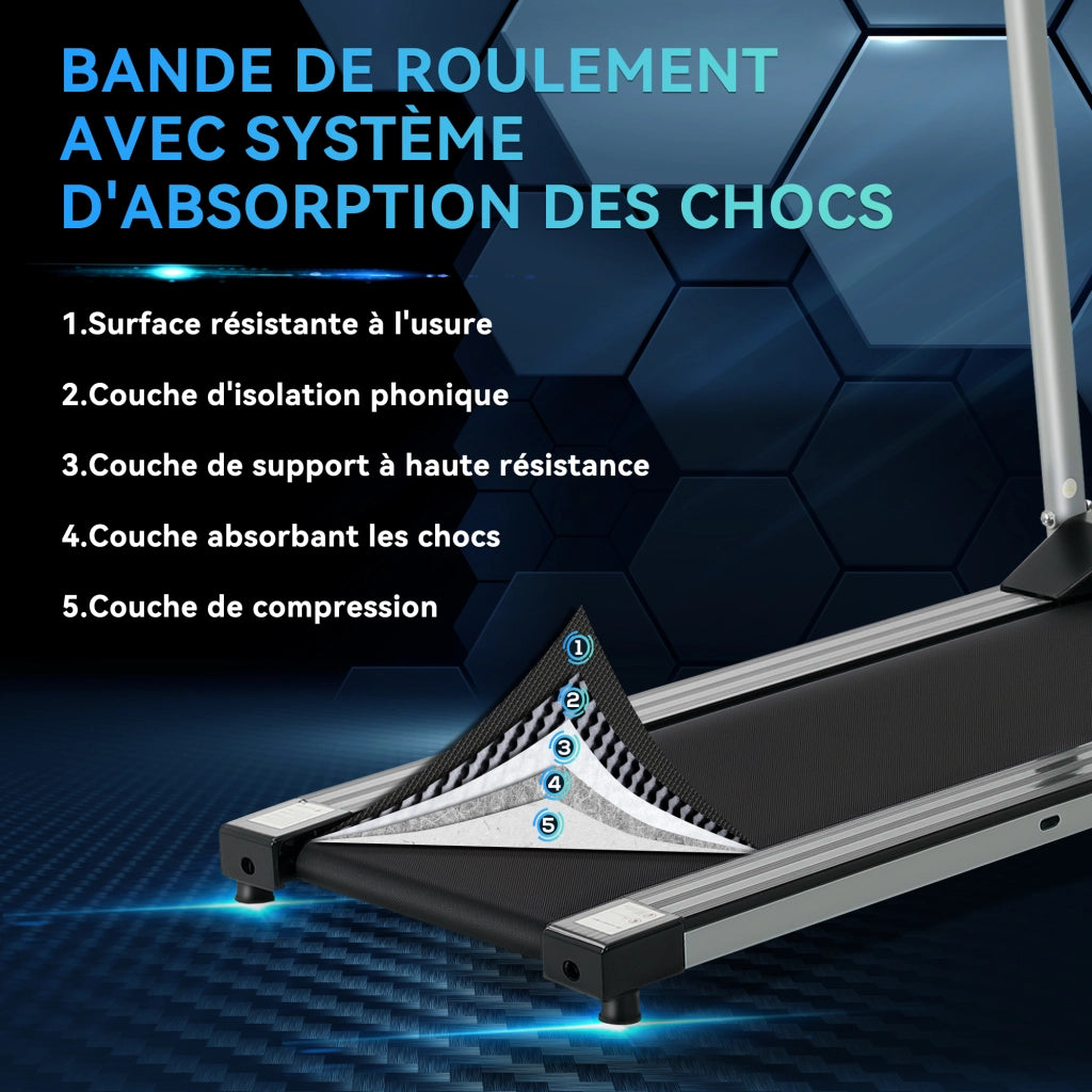 Tapis Roulant Elettrico Pieghevole ¨C Minimal ¨C 1-10 Km/h 500W Schermo Multifunzione