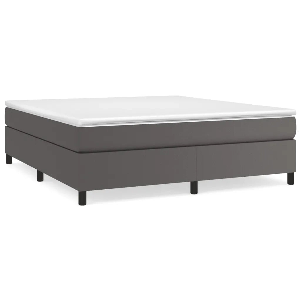 Struttura Letto a Rete a Molle-Giroletto Grigio 160x200 cm in Similpelle 650640