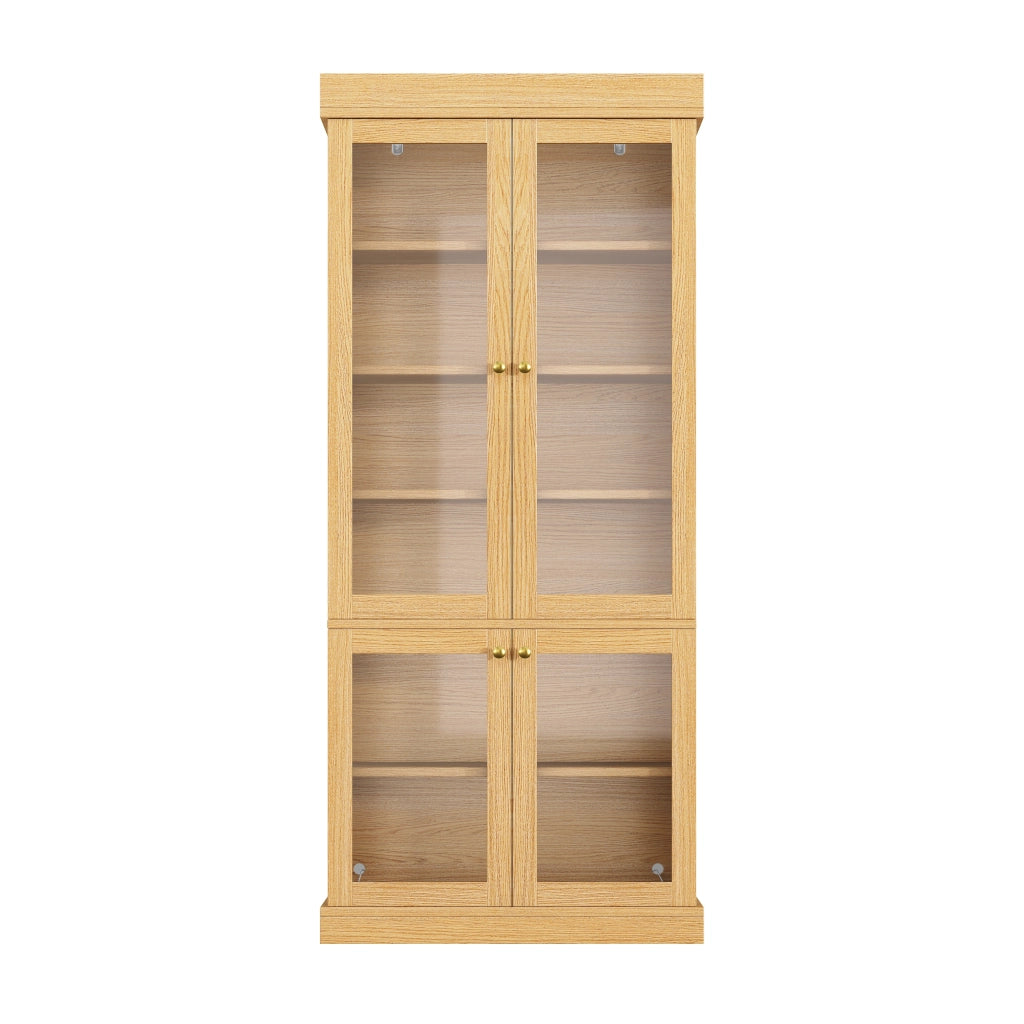 Armadio alto LED con 2 sistemi antiribaltamento; ripiani regolabili e spazio di rangement per salotto 80 × 40 × 180 cm