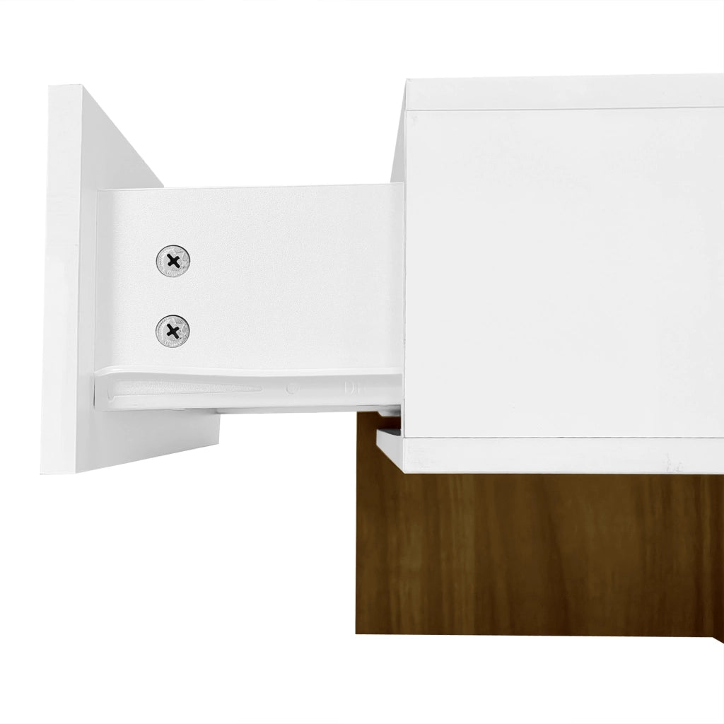 Tavolino da caffè 78x78x34.8 cm; 4 cassetti con finitura lucida e ripiano inferiore; truciolato bianco