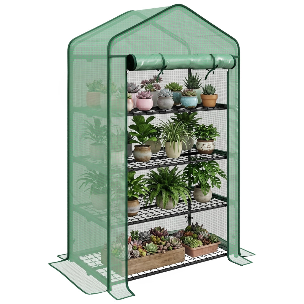 Serra da Giardino 4 Livelli ¨C zephmum ¨C Verde 90x49x160 cm Acciaio Galvanizzato