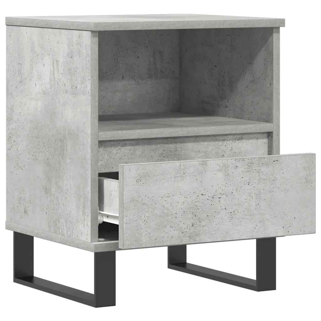Comodino | Armadio da Notte | Mobiletto da notte Grigio Cemento 40x35x50 cm in Legno Multistrato