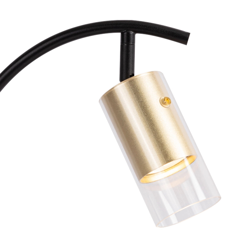 Lampada da tavolo nero oro alluminio Ricky GU10 8W Milagro