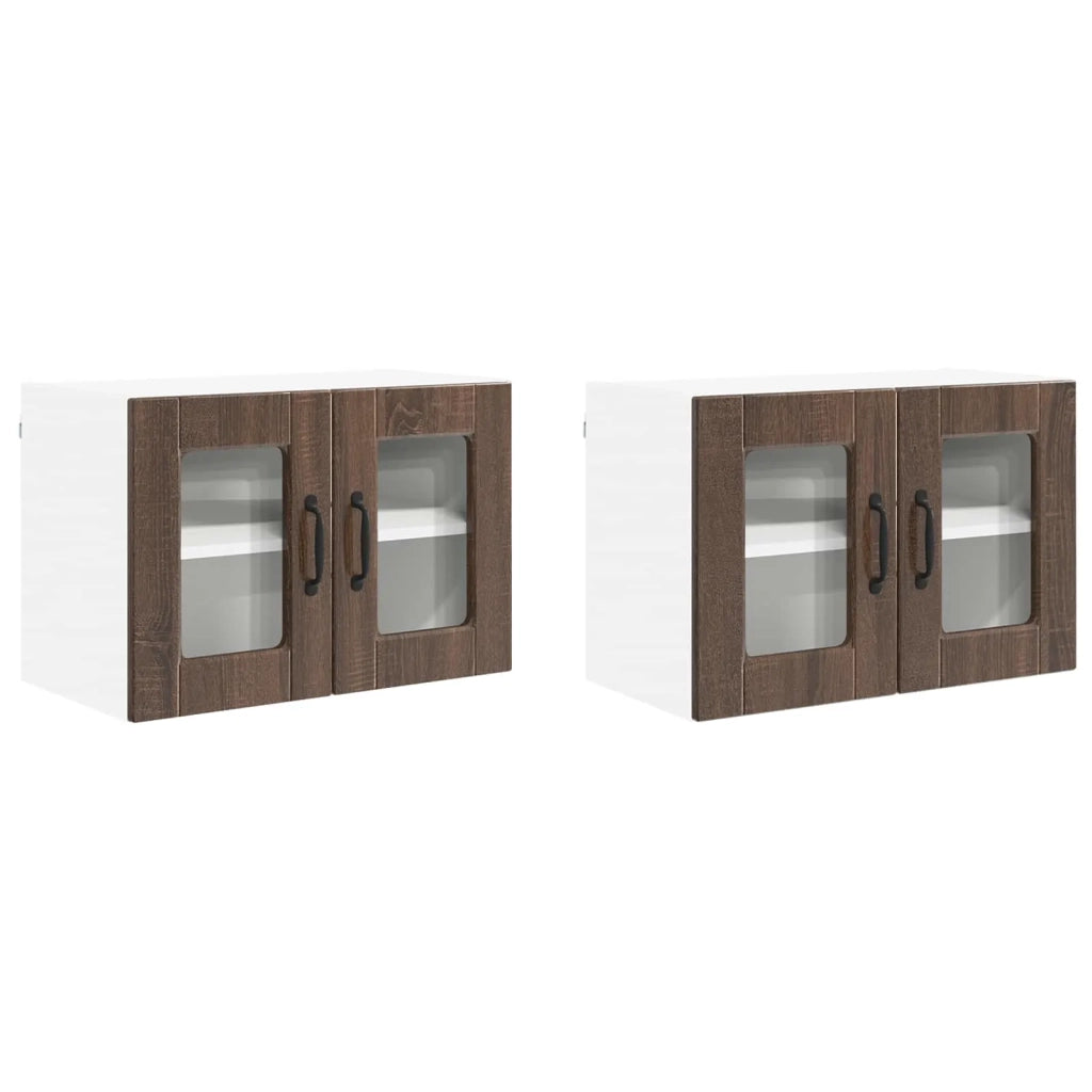 Mobile da cucina con porta 2 pz-Set di 2 Armadio da cucina Rovere Marrone 60 x 31 x 40 cm 222806