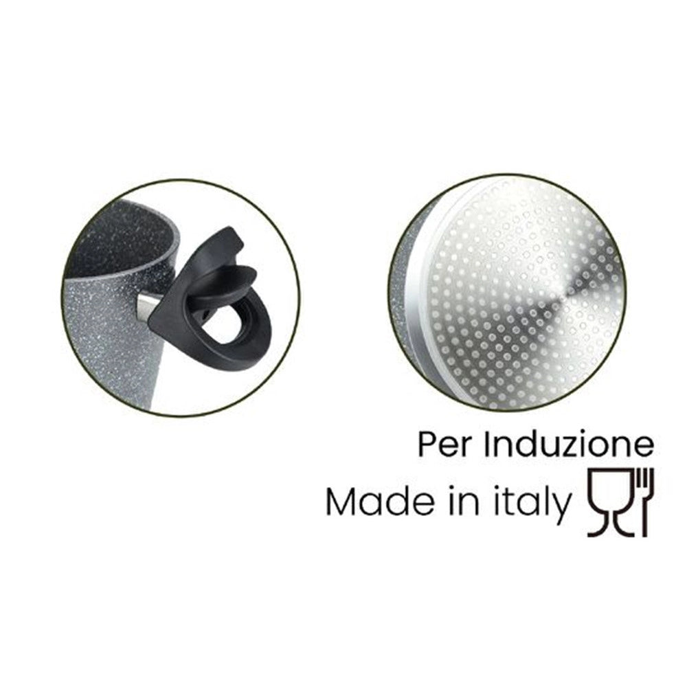 Trade Shop - Pentola Cuocipasta Antiaderente Con Coperchio Forato Per Piano A Induzione Da ø16-20cm -