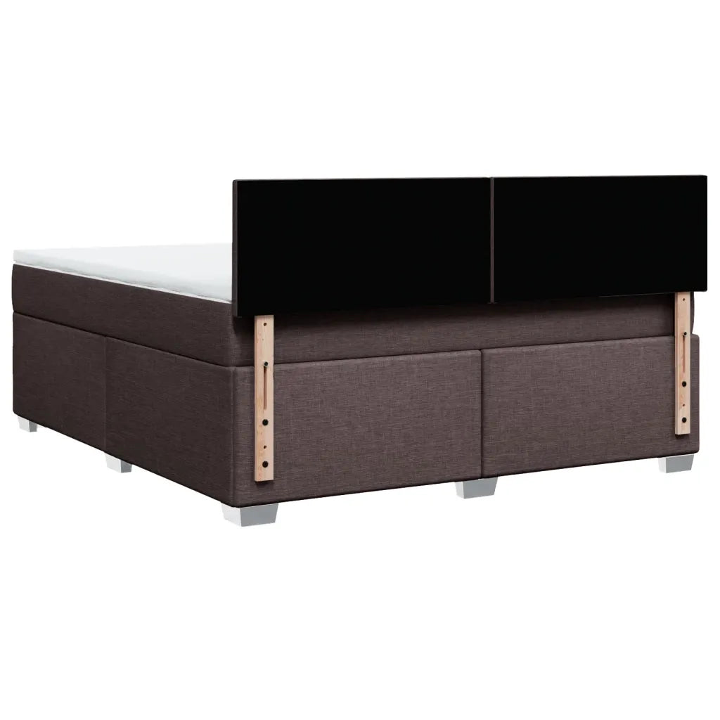 Giroletto a Molle con Materasso Marrone Scuro 180x200cm Tessuto