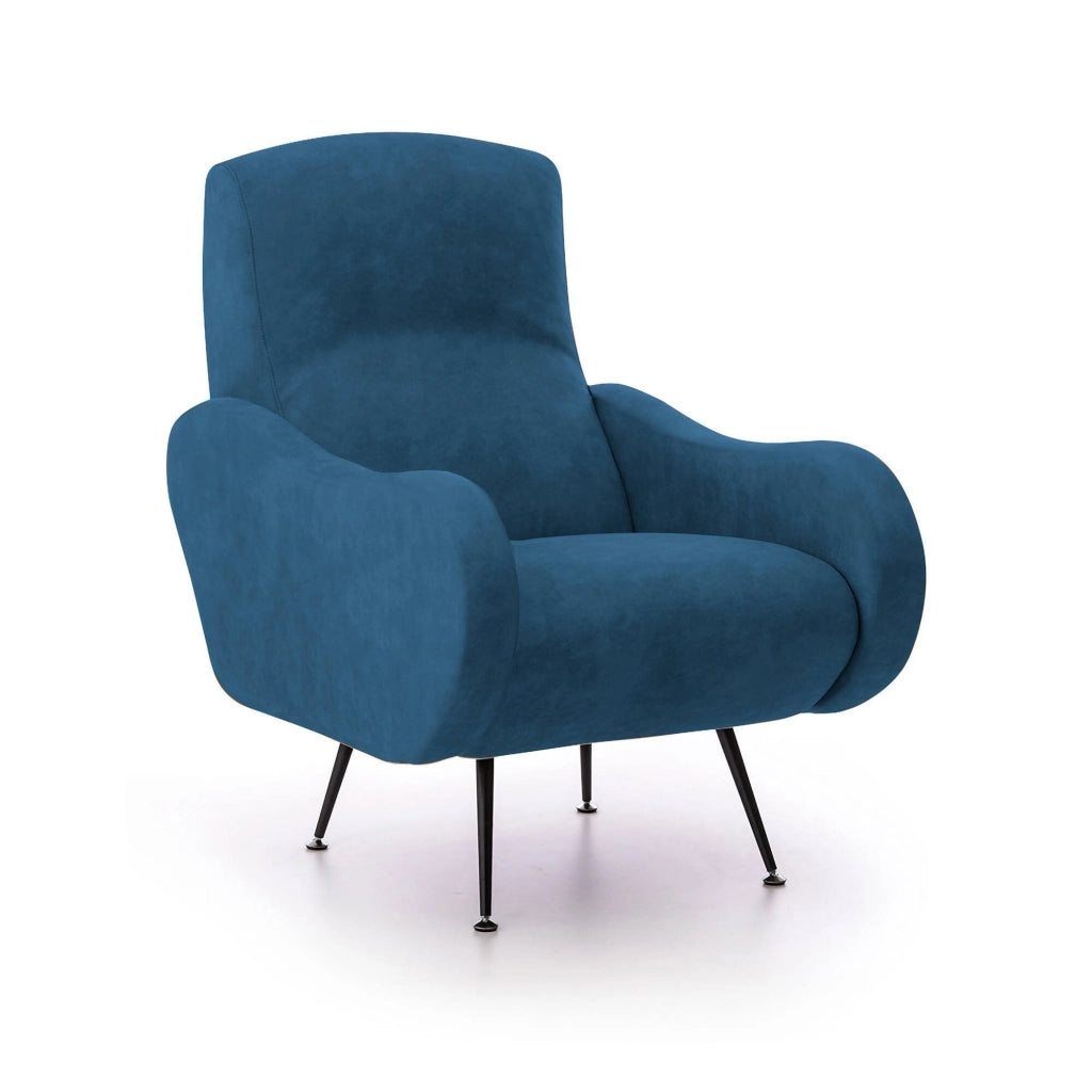 Poltroncina Lasnigo, Poltrona Braccioli Made in Italy, 70x100x98h cm blu