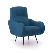 Poltroncina Lasnigo, Poltrona Braccioli Made in Italy, 70x100x98h cm blu