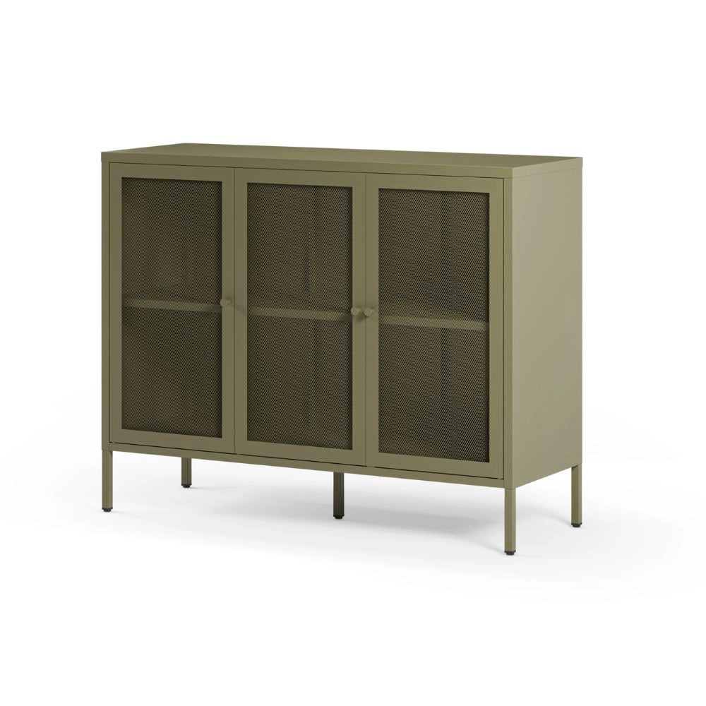 Credenza Fayna in metallo con 3 ante 121x40x90H Design industriale