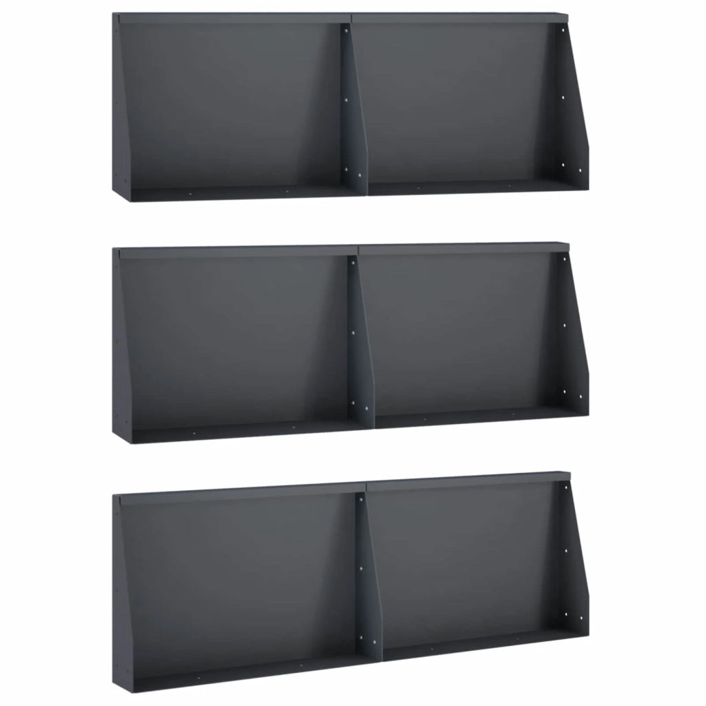 Muro di contenimento 6 pz 60 x 12 x 30 cm Acciaio Antracite 3449158