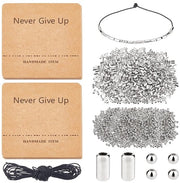 Kit per creare bracciali con codice Morse - 2000 pezzi - bracciali intrecciati flessibili - carte per display bracciali - accessori creativi - materiali stabili - gioielli personalizzati