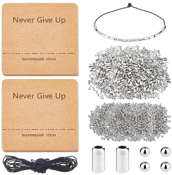Kit per creare bracciali con codice Morse - 2000 pezzi - bracciali intrecciati flessibili - carte per display bracciali - accessori creativi - materiali stabili - gioielli personalizzati