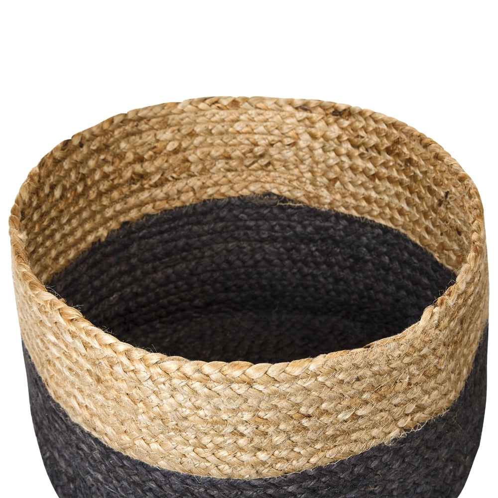 Set di 3 cestini in tessuto di iuta naturale altezza 13/15/25 cm per riporre oggetti in stile rustico Boho